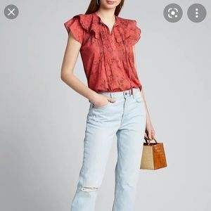 NWT Sea Mimi ruffle tank in rosewood